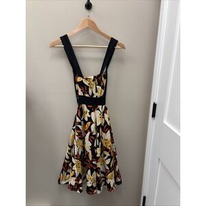 Moulinette Souers Anthropologie Mayflower Floral Silk Halter Dress Women's 2